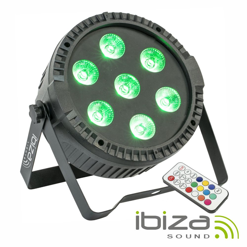 Projetor Par C/ 7 LEDS 6W RGBW DMX IBIZA