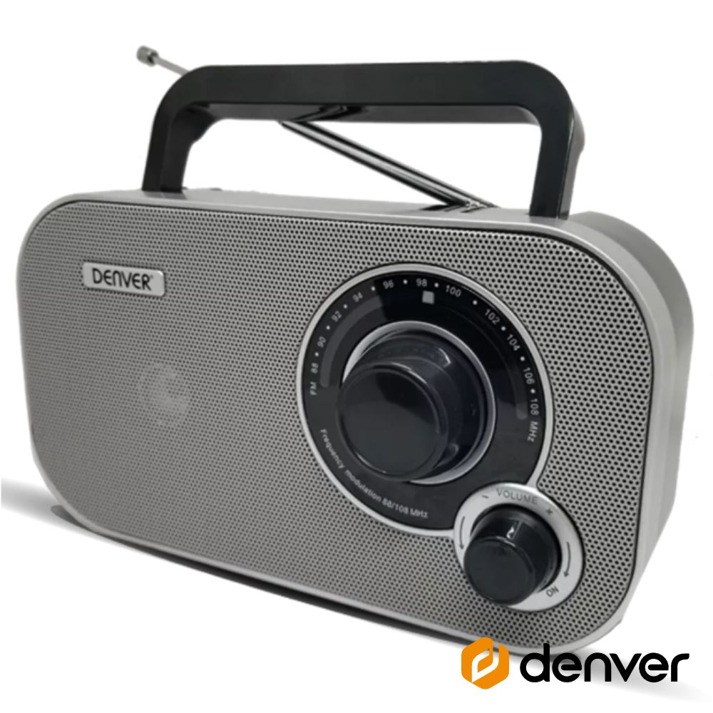 Rádio FM Portátil Cinza DENVER