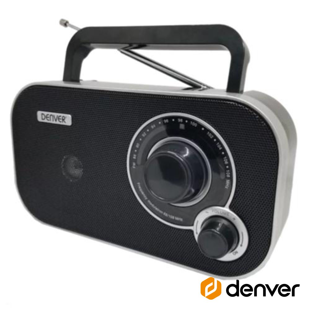 Rádio FM Portátil Preto DENVER