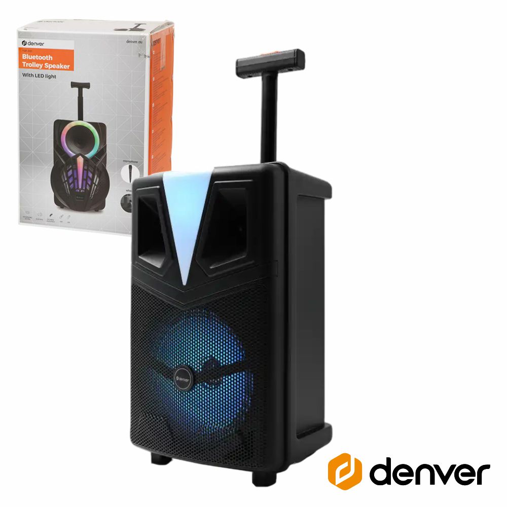 Coluna Amplificada 8" 120W USB/BT/SD/AUX RGB DENVER