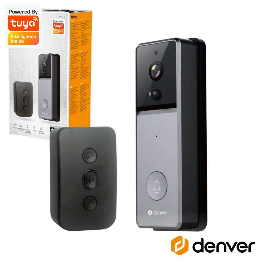 Vídeo Porteiro 1080p C/ WIFI PIR Tuya DENVER