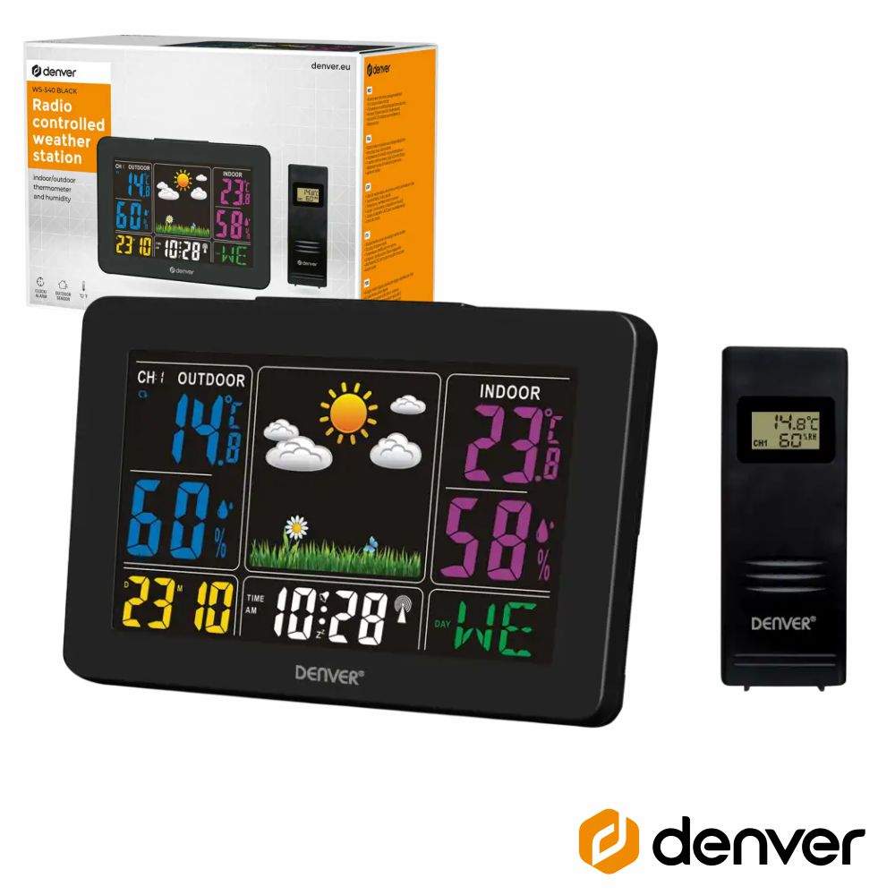 Estação Meteorológica S/ Fios C/ Visor Preto DENVER