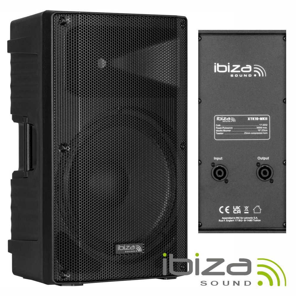 Coluna Passiva 10” 300Wmáx ABS IBIZA
