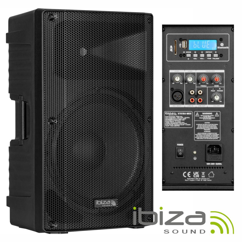 Coluna Amplificada 10" 300Wmáx BT/TWS IBIZA