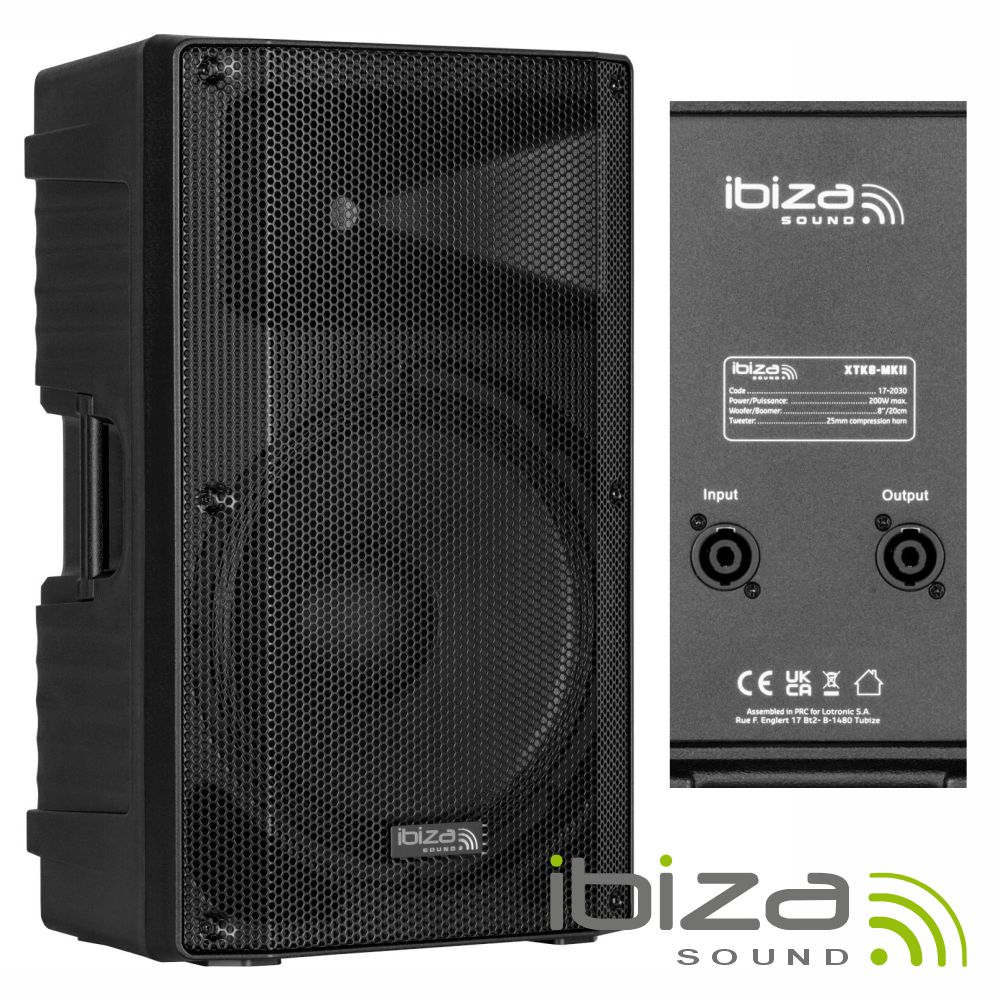 Coluna Passiva 8” 200Wmáx ABS IBIZA