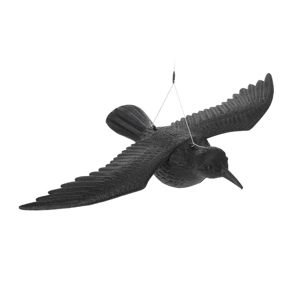 Espanta-pássaros de plástico em forma de corvo voador 58 cm