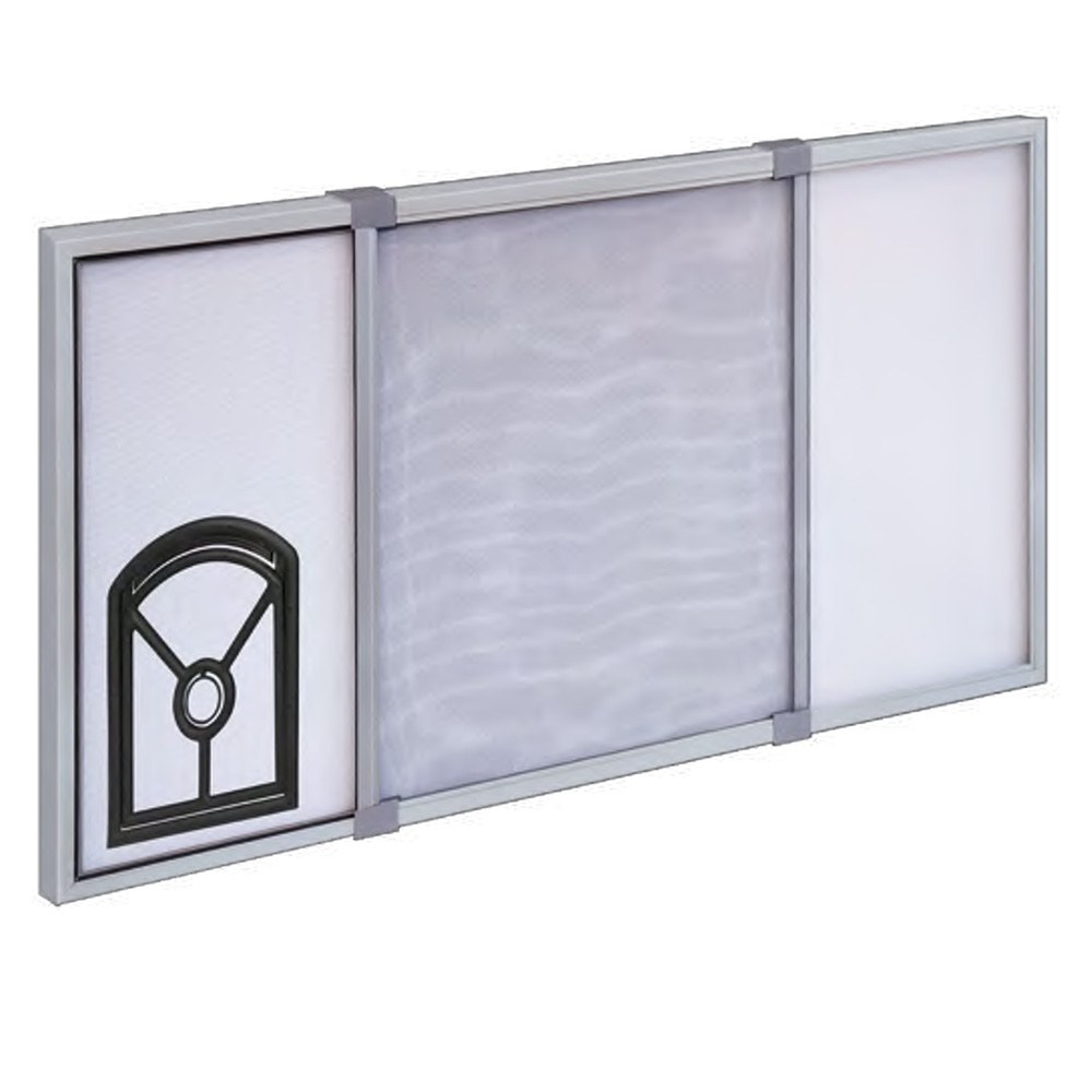 Mosquiteira extensível com porta para gatos para janela e porta, cor branca, 2 peças 70 x 50 cm