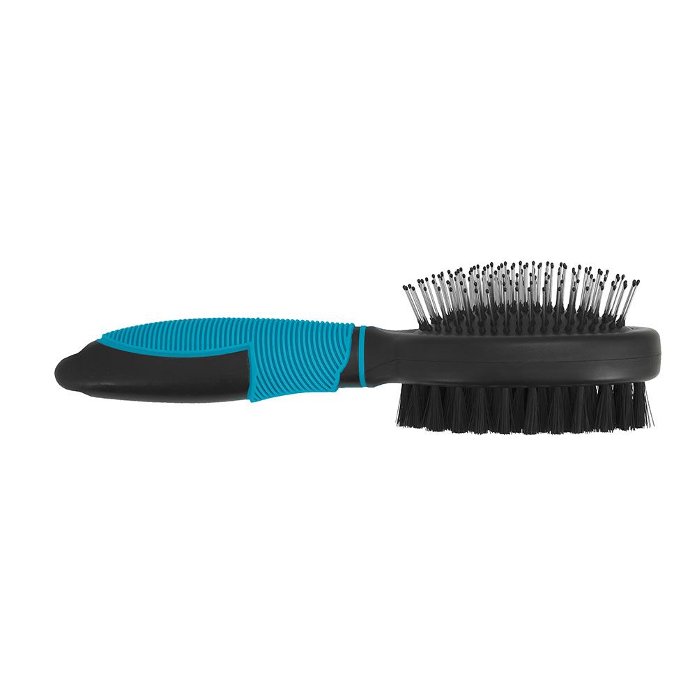 Escova dupla grande, nylon-metálica, dog barber