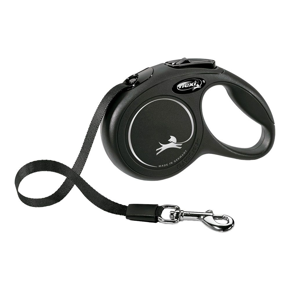 Fita extensível flexi classic preta, 5 m de comprimento, m, suporta até 25 kg.