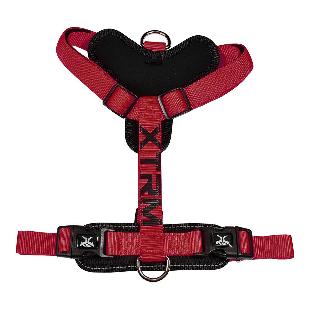 Arnês x-trm cronos neon flash vermelho/preto, t-m 20 mm x 46-75 cm