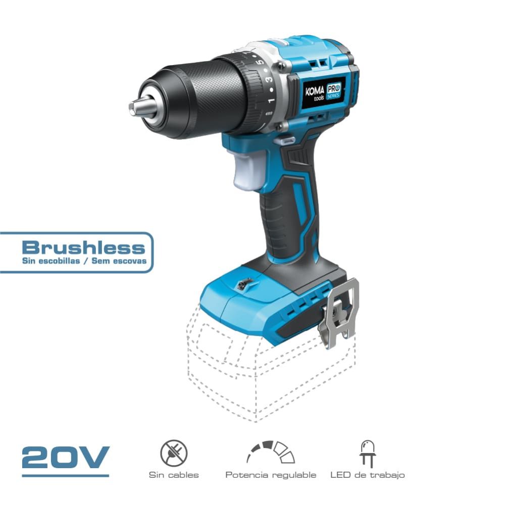 Berbequim aparafusadora compact brushless 20 v sem bateria nem carregador