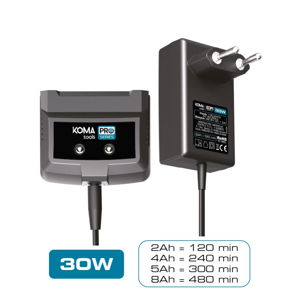Carregador de bateria 20 v 30 w