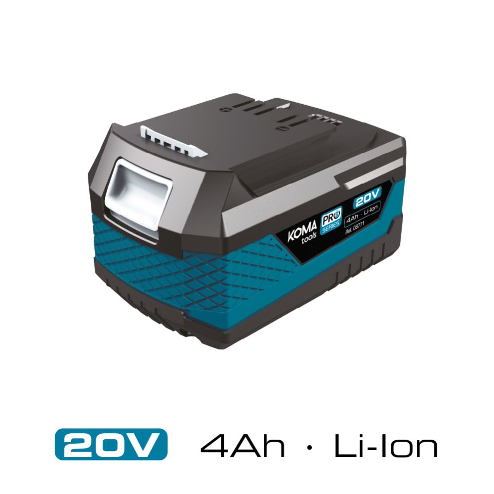 Bateria de ions de lítio 20 v 4,0 ah 11,8 x 7,4 x 6,7 cm