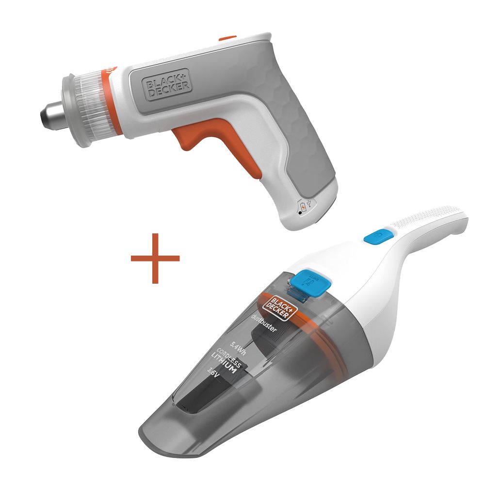 Kit parafusadeira recarregável hexdriver 3.6 v + aspirador de mão 3,6 v