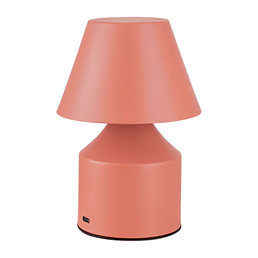 Candeeiro de mesa led metálico recarregável 3cct, 2 w, 200 lm, rosa, ø110 x 163 mm