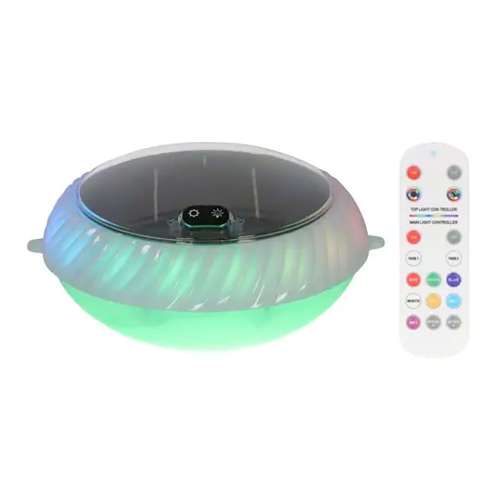 Luz solar flutuante, 20 leds, 70 lm, ip68, com 10 funções, ø20 x 10 cm
