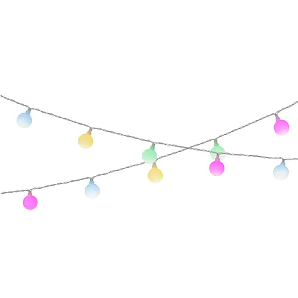 Guirnalda solar 30 leds, 3 lm, luz multicor cores pastel, ip44, 2,9 m