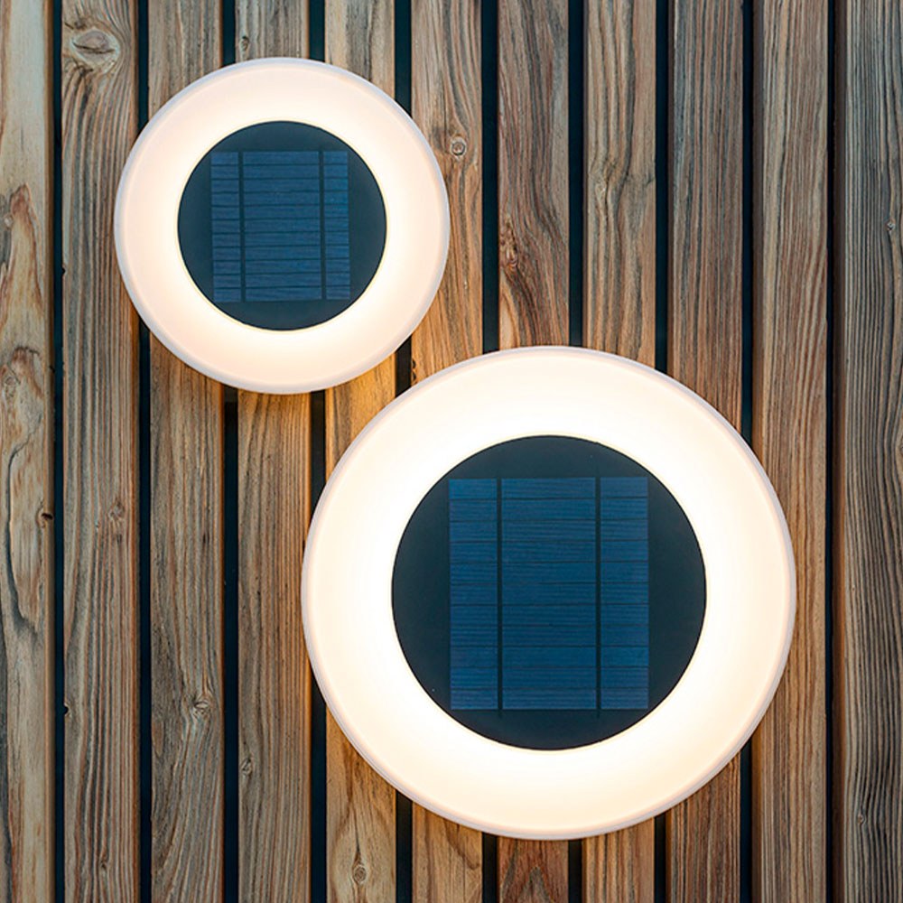 Aplique led solar wally 27, branco, ø27 x 5 cm