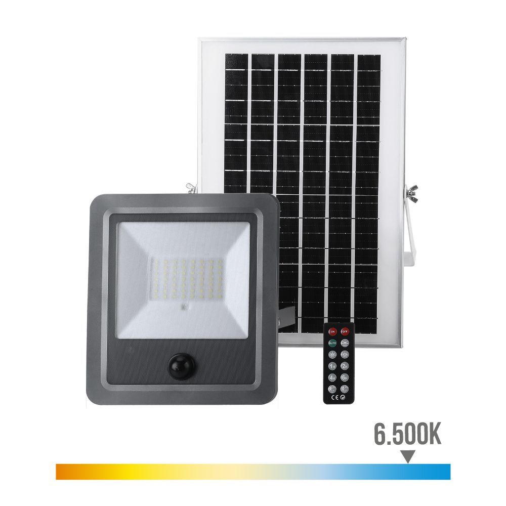 Foco projetor solar com sensor 300 w 3500 lm 6500 k luz fria