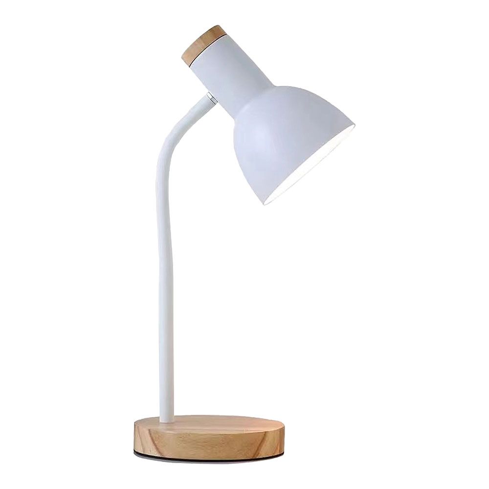 Candeeiro de escritório, e27, máx. 40 w, ø 12x 17 x 45 cm, madeira/branco.