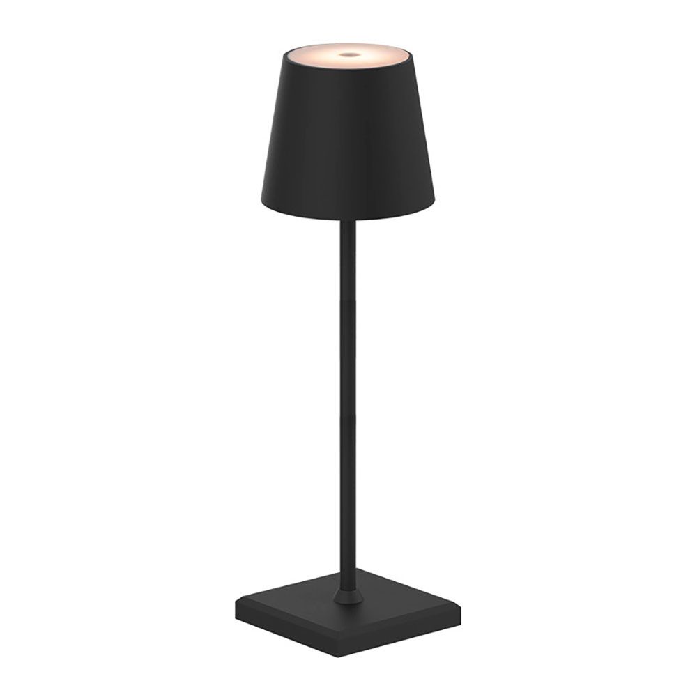 Candeeiro de mesa led, cor regulável, 260 lm, 3,3 w, recarregável via usb, preta