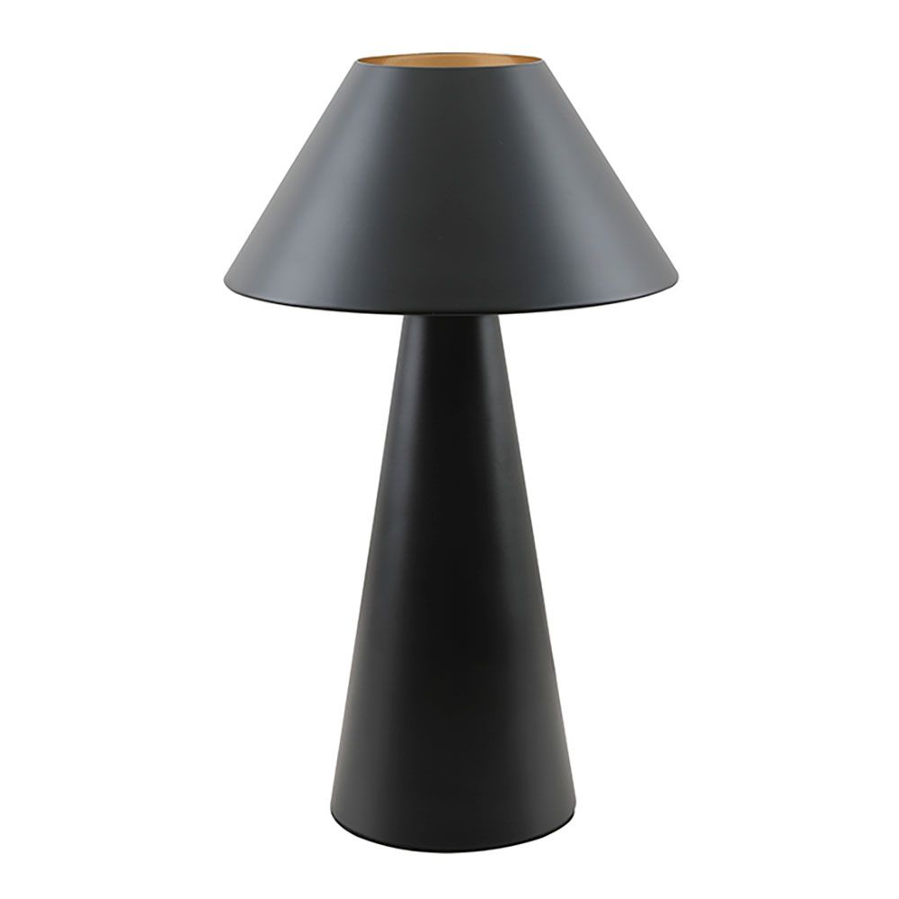 Candeeiro de mesa, e27, em formato de cogumelo, cor preto, ø200 x 325 mm