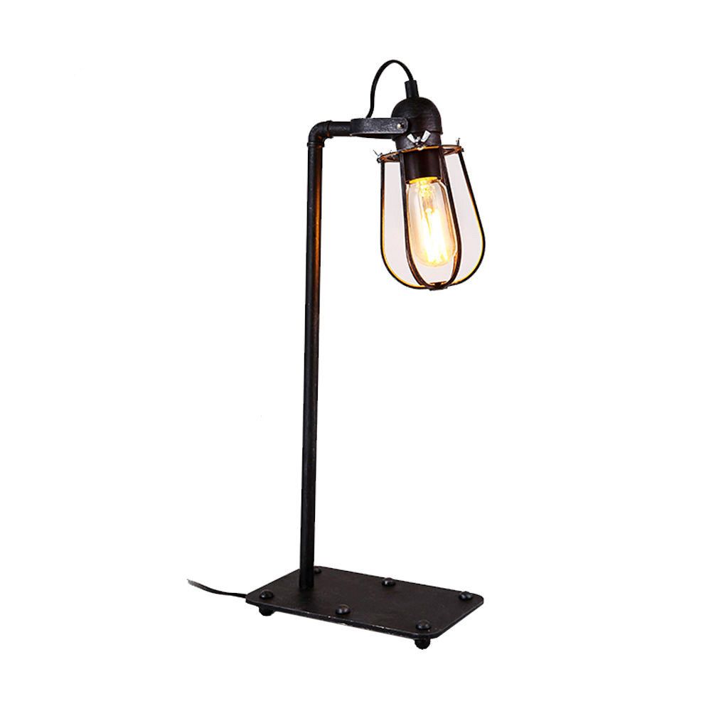 Candeeiro de mesa metálico vintage e27 60w 22x51cm edm