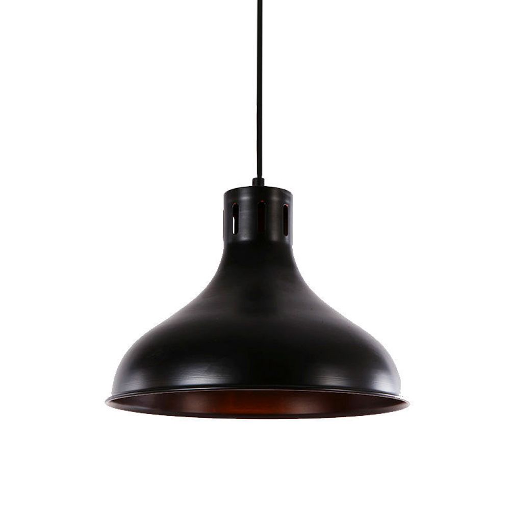 Candeeiro de teto metálico vintage e27 60w cor preto ø29x24cm edm