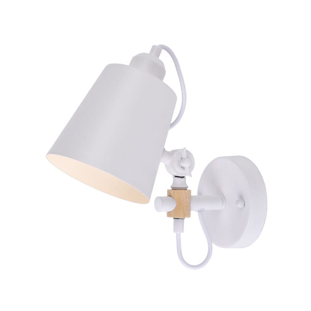 Candeeiro de parede metálico e27 60w cor branco 25x27cm edm