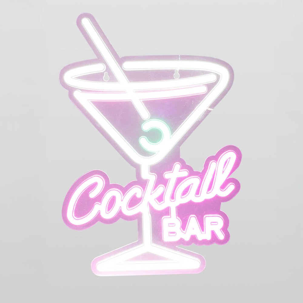 Luz led neon decorativa cocktail bar, modelos variados, 30 x 38 cm