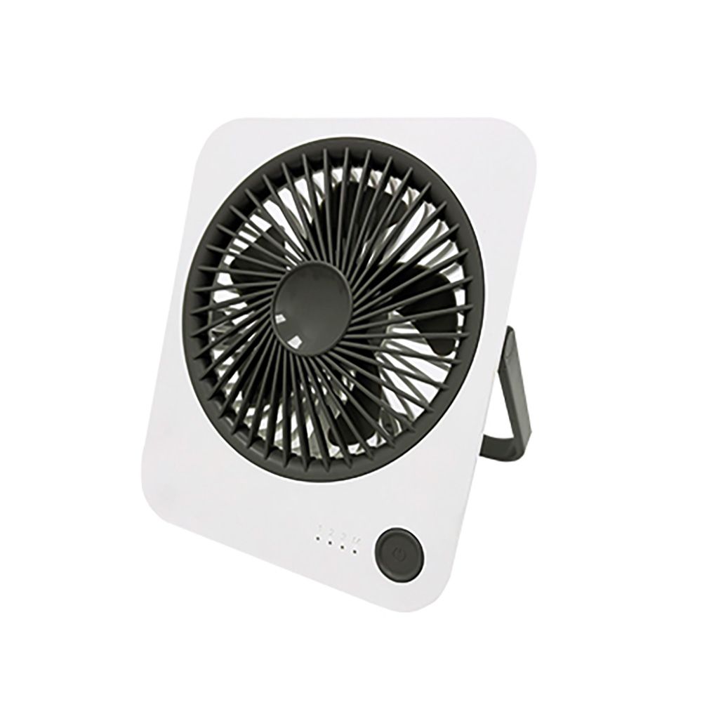Ventilador de mesa recarregável branco e preto, 1200 mah, 165 x 140 x 32,5 mm