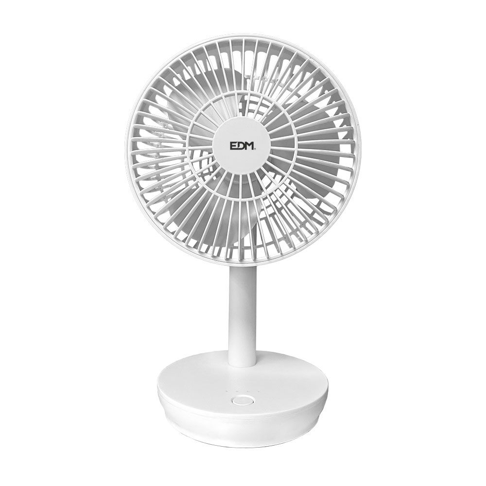 Ventilador de mesa recarregável branco 5w, 31,6 db, pás: ø14,5 cm 17 x 13 x 26 cm