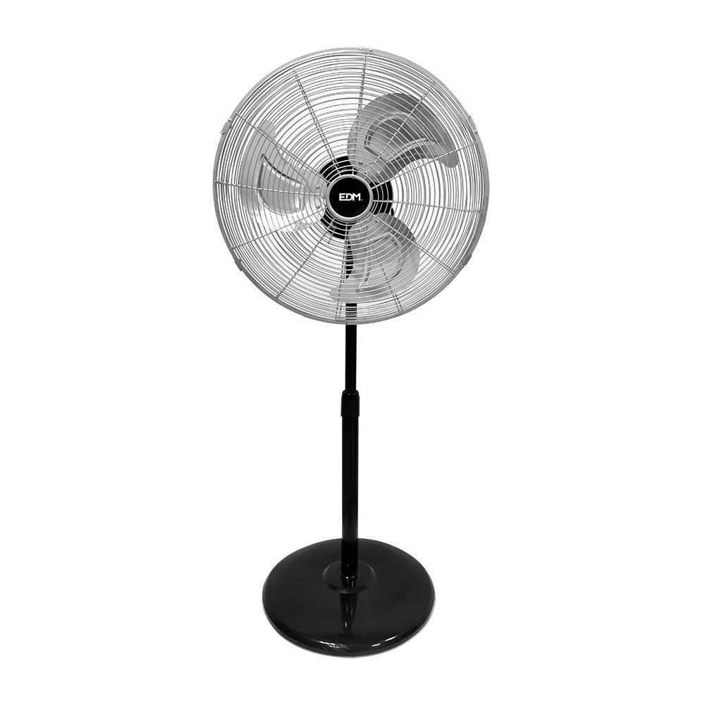Ventoinha industrial de pé, preto/cromado, potência: 80w, 61,7 db, pás: ø50 cm, altura regulável 60-90 cm