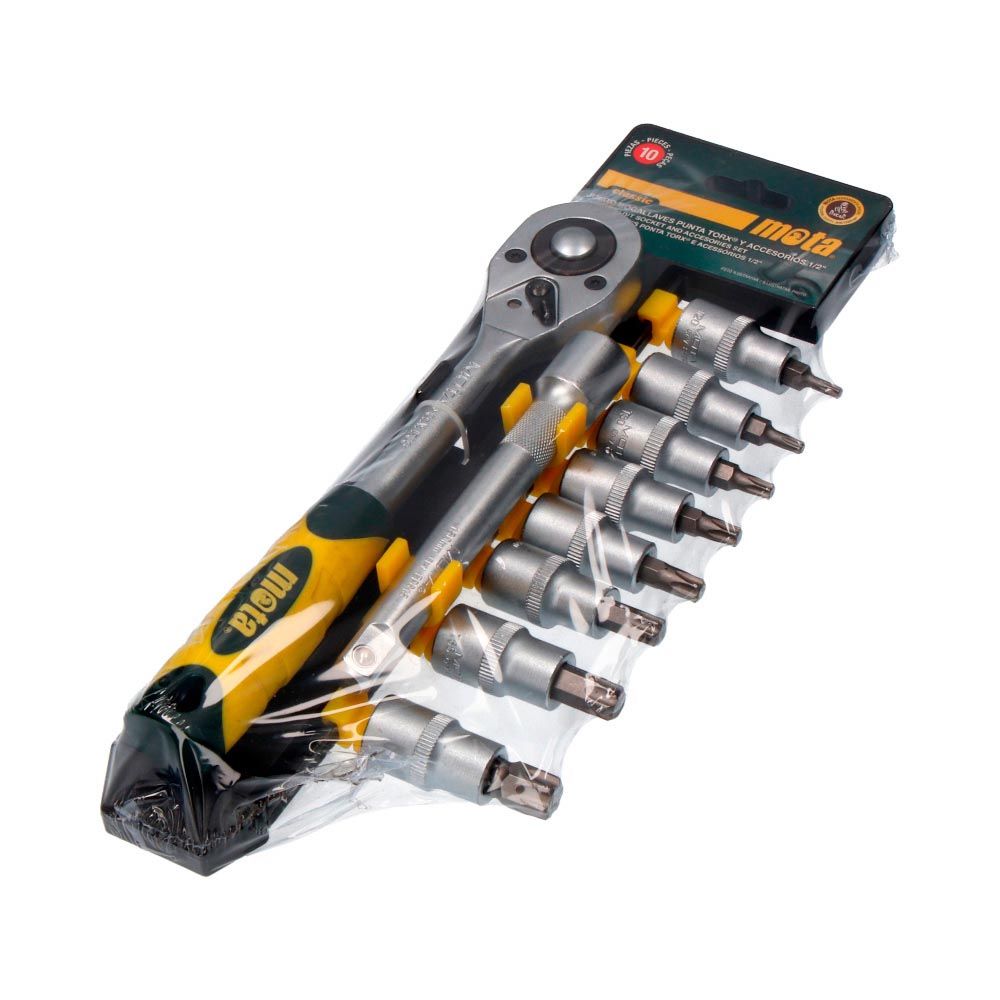 Roquete e acessórios encaixe. ½ pol torx cr.v, jogo 10 peças