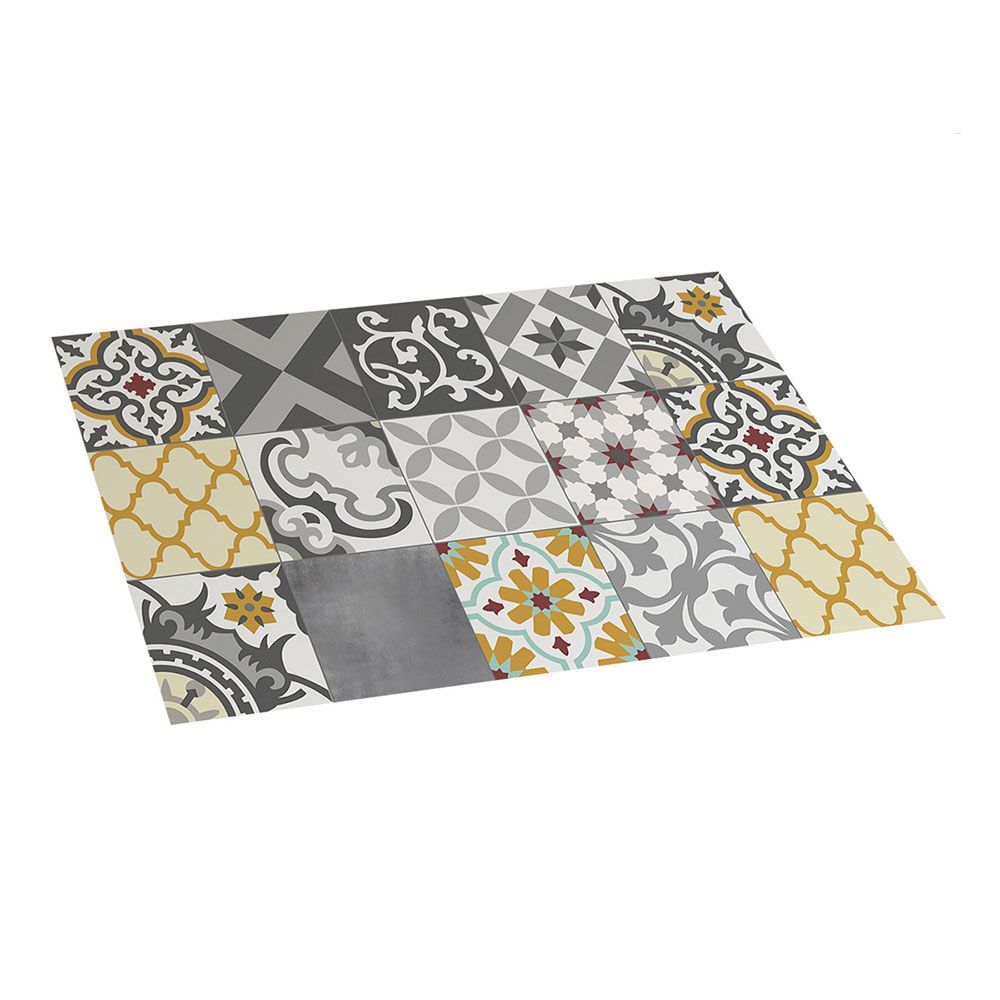 Tapete vinilico croma patch cinzento- ambar 45 x 75 cm