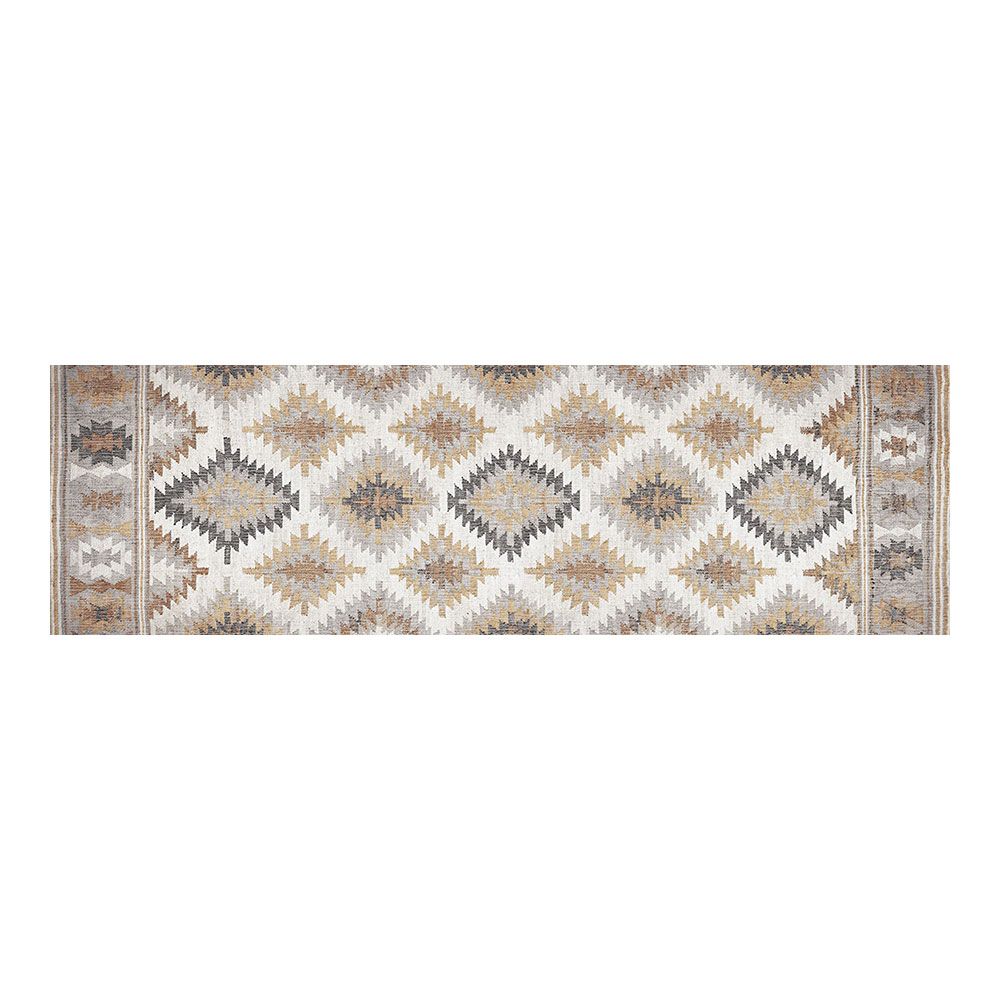 Tapete vinílica estampado kilim cinza 60 x 200 cm
