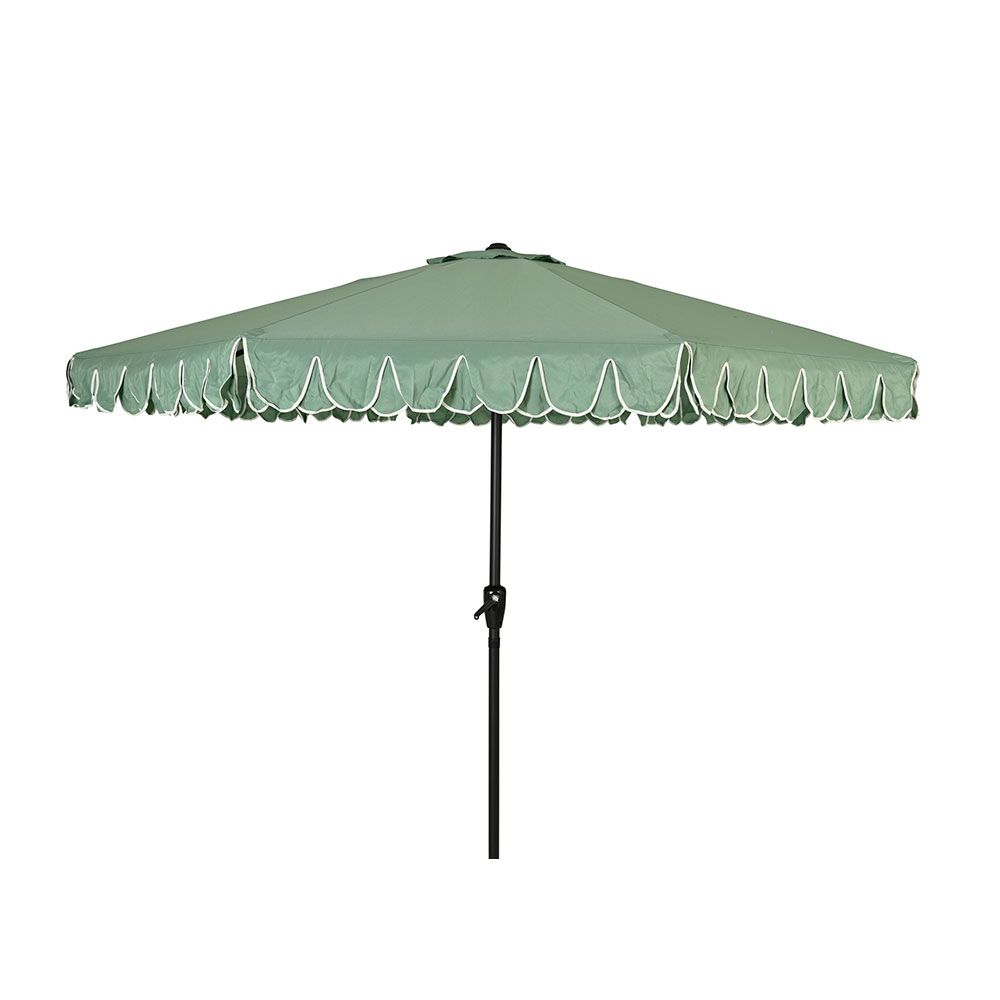 Guarda-sol de jardim, verde com detalhes em branco, ø270 x 235 cm