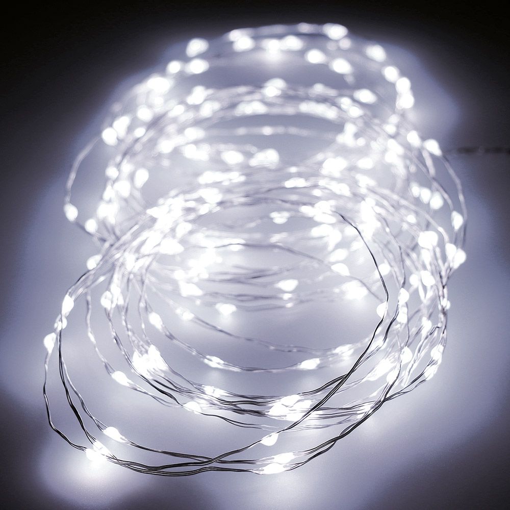 Grinalda micro led 180 leds, multifunções, luz fria, exterior, 9 m