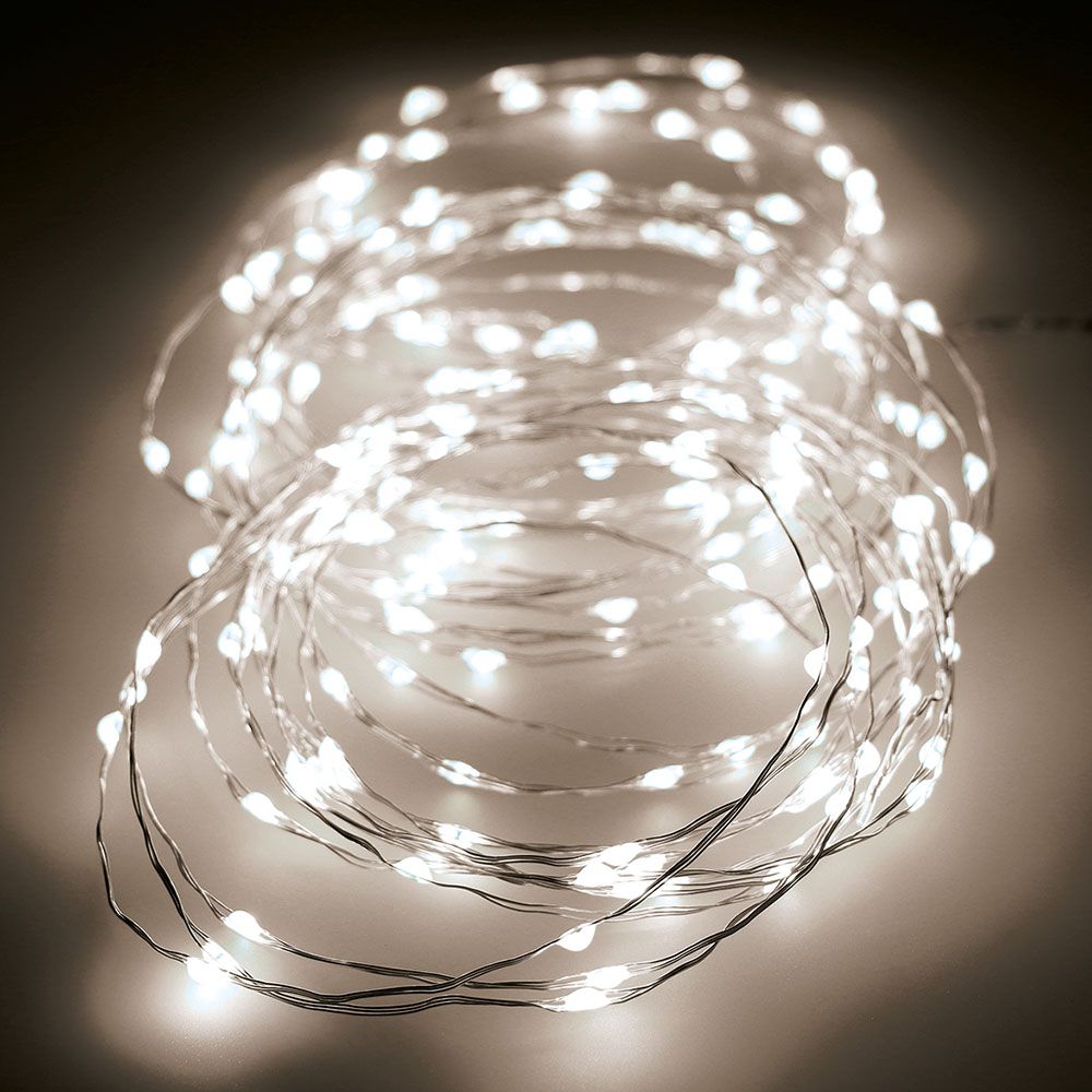 Grinalda micro led 180 leds, multifunções, luz quente, exterior, 9 m