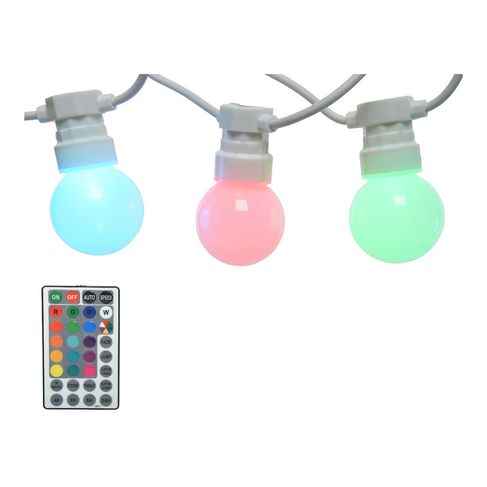 Grinalda 20 lâmpadas led rgb ip44 14,5m lumineo