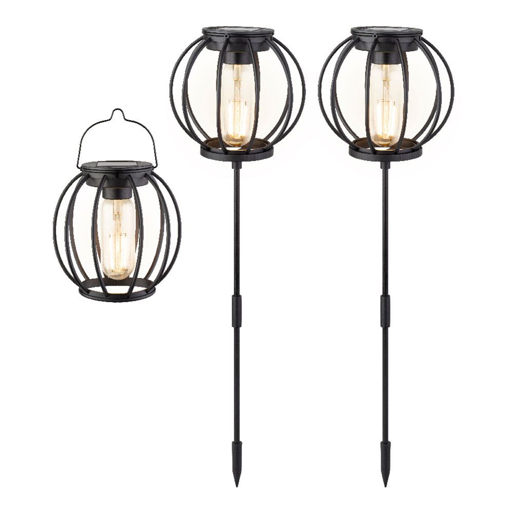 Kit 3 luzes solares de jardim ø13x43cm 3lm