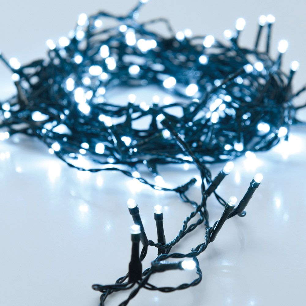 Grinalda a pilhas multifunções 96 leds branco frio cabo preto ip44 7,5m