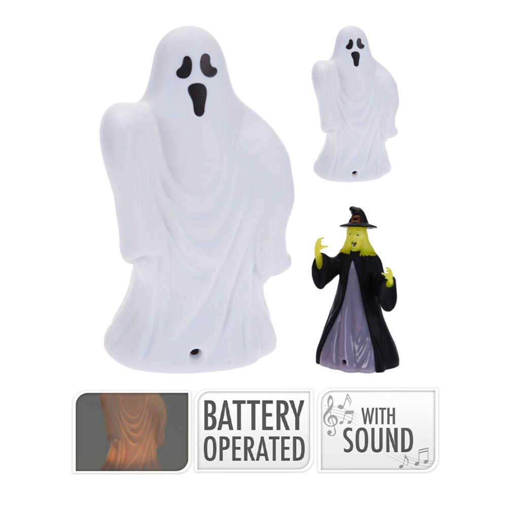 Figura de halloween com led e som, vários modelos, 14 cm