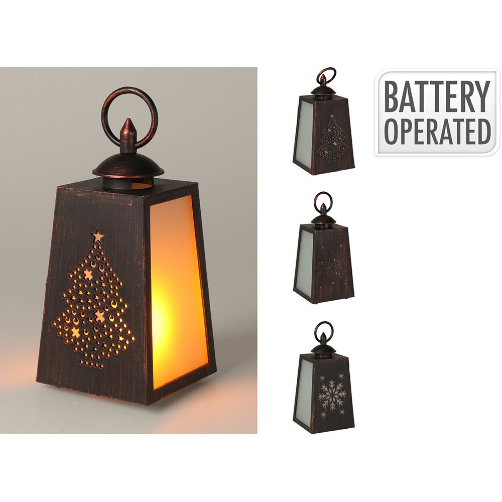 Lanterna de efeito de chama led, acionada por pilhas, vários modelos, 10 x 19 cm