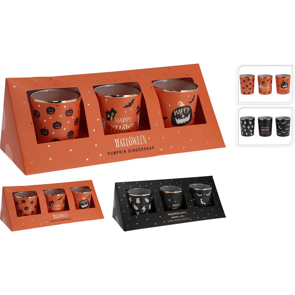 Velas aromáticas halloween, cores sortidas, 3 uds