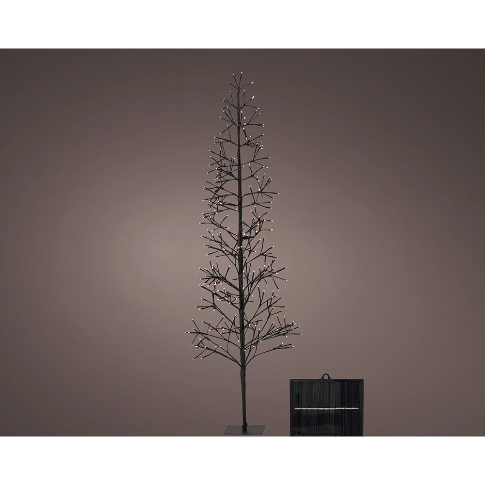 Árvore microled solar, luz intermitente, 192 leds, branco quente.