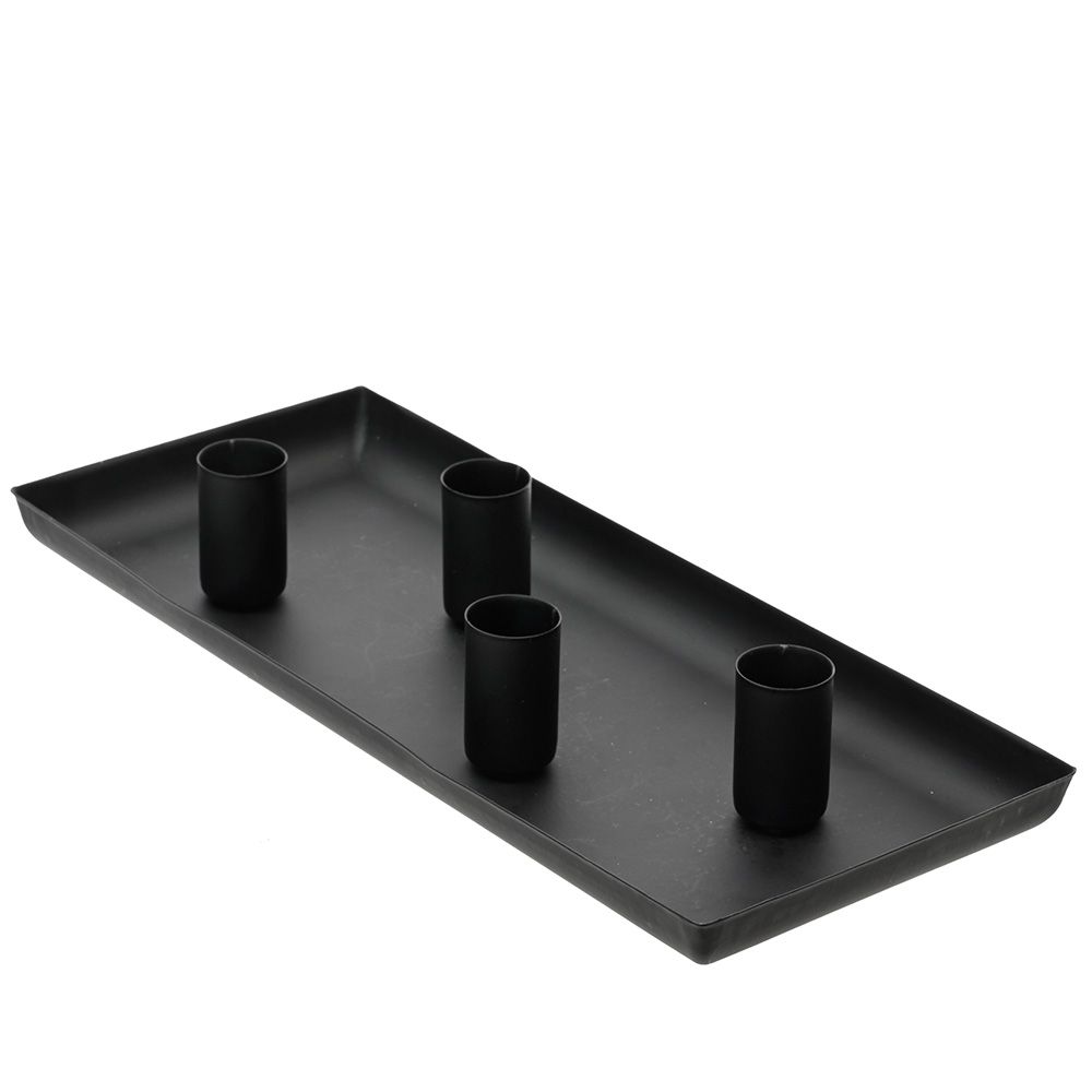 Castiçal retangular de ferro preto