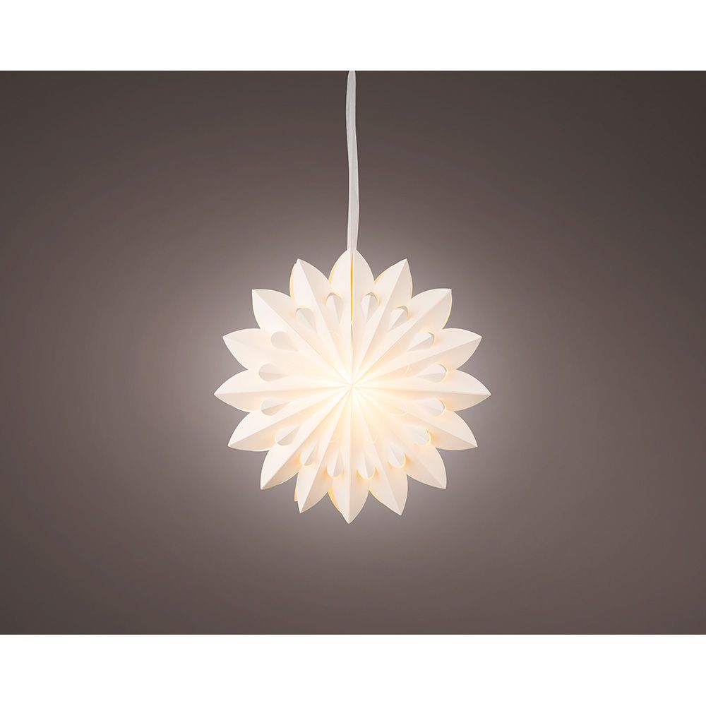 Enfeite estrela de papel com led, ø40 x 20,5 cm