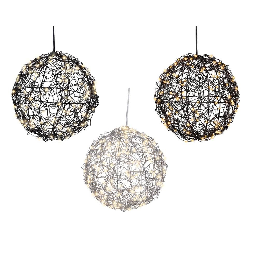 Bola led metal, cores sortidas, exterior, ø15 cm