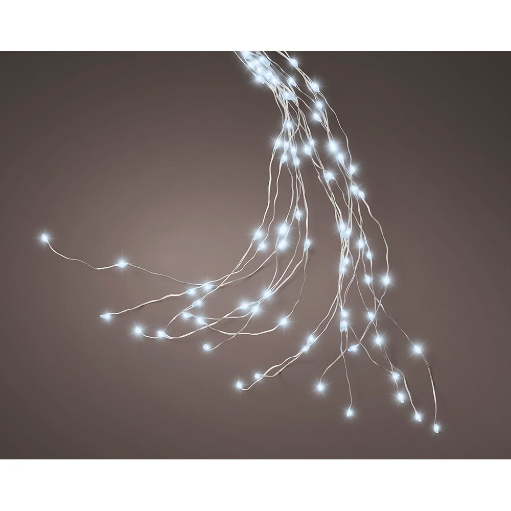 Grinalda micro led exterior para árvore, 408 leds branco frio 1,8 m